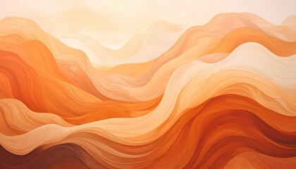 Fototapeta premium Abstract flowing waves in warm earth tones digital art calm environment artistic viewpoint conceptual design for relaxation