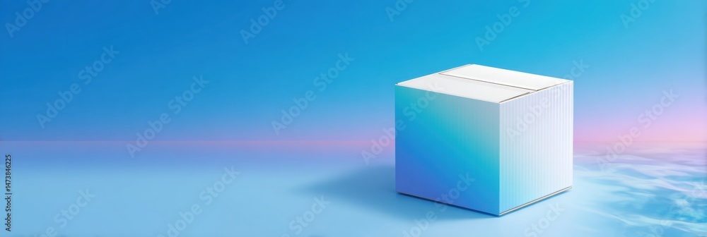 Aufkleber Fresh Seafood Delivery Package Waiting for Pickup in Custom Branding With Space for Additional Text