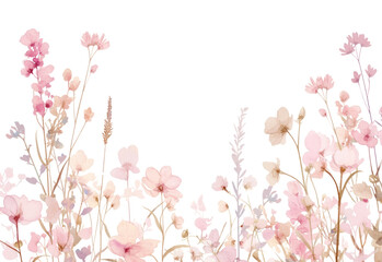 PNG Wild flowers border art illustration pastel.