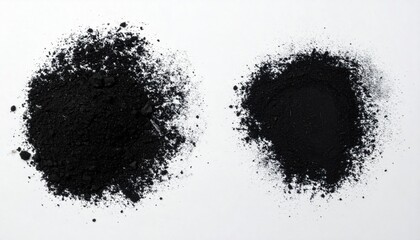 Fototapeta premium Exploring black powder variations laboratory setting scientific image clean environment close-up view material properties