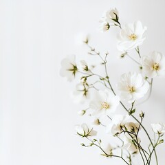 Delicate white flowers arranged on a plain background (1)