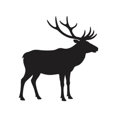 deer silhouette vector art illustration