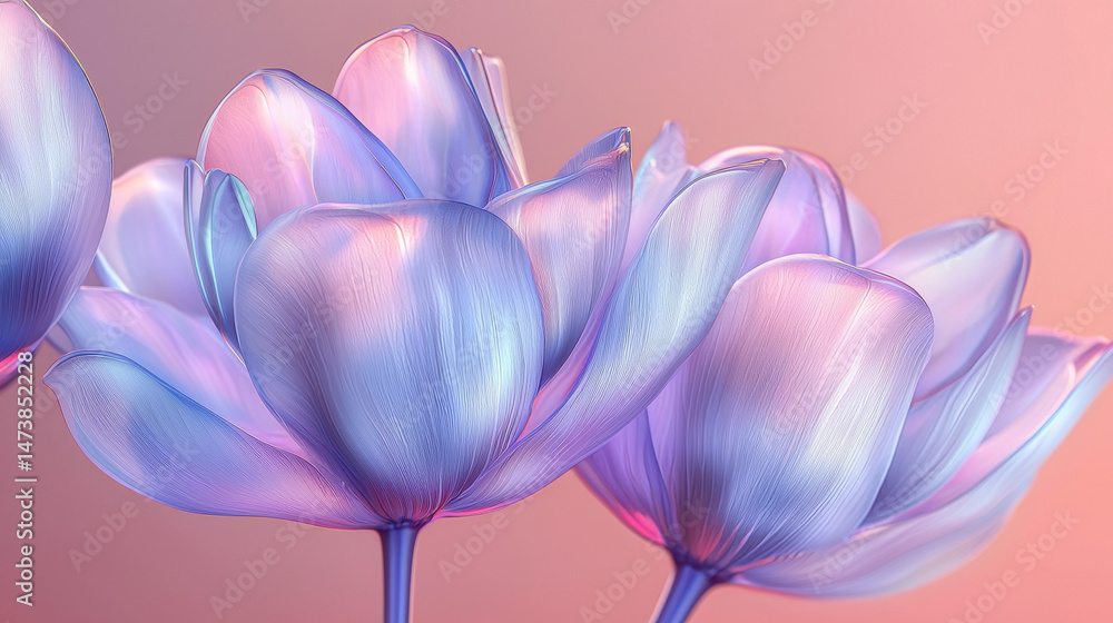 Poster modern 3d flower background in realistic 4k resolution showcases aesthetic blooms with subtle color 