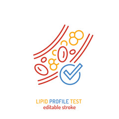 Lipid profile test icon. LDL, HDL, triglycerides.