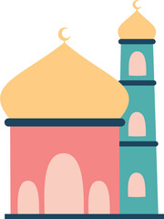 Colorful Mosque Illustration 