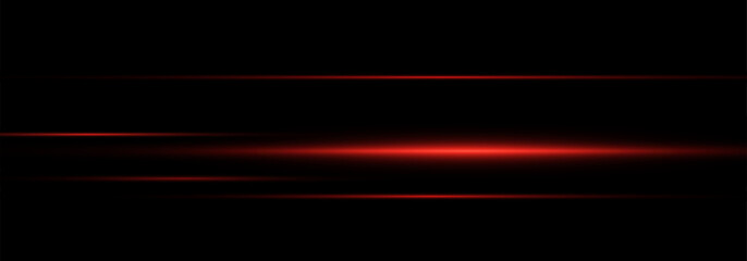 Red Glowing Light Streak with Horizontal Flare and Shine. Futuristic Neon Trail Effect with Bright Glow and Beam Overlay on Transparent Background for Modern Technology or Abstract Design