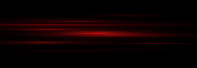 Glowing horizontal red light line.shine effect. Futuristic streak with flare, and glow