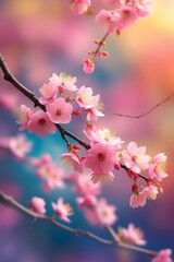 Cherry Blossom Serenity at Sunset Glow