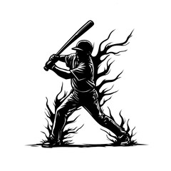 Illustration of baseball player 