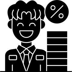 Borrow Man Icon Vector Element