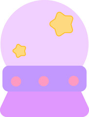 Witch crystal ball illustration