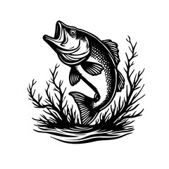 Illustration of bass fish vector 
