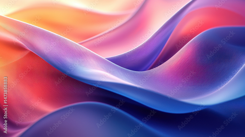 Poster a realistic 4k 3d background features side view layered abstract compositions in vibrant shades, cre