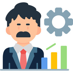 Analytic Manager Icon Vector Element