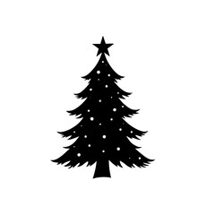 Outline of Christmas tree vector 