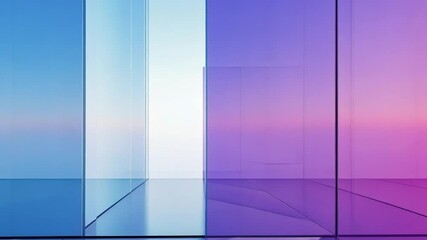 Abstract Glass Room with Sunset Hues: A Modern Architectural Visualization - Powered by Adobe