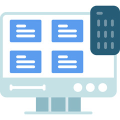 Tv Monitor Icon Vector Element