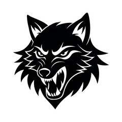Angry Wolf Mascot Tattoo Illustration