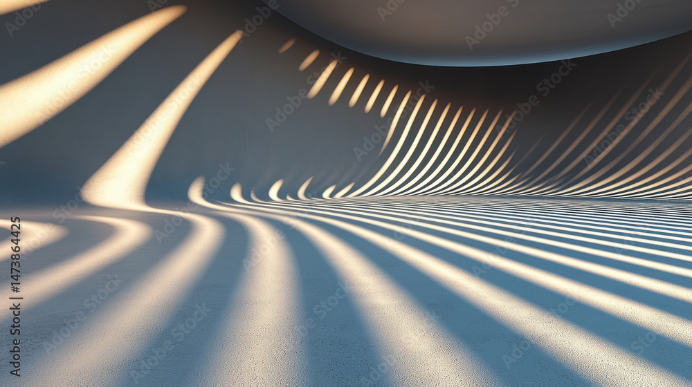 Poster abstract 4k background with geometric shadows creating a realistic three dimensional effect, the lig