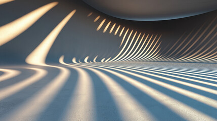 Abstract 4K background with geometric shadows creating a realistic three dimensional effect, the light and shadow interplay giving a side angled perspective.