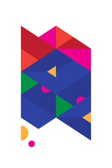 Geometric poster. Abstract composition with geometric pattern and elements on the white background