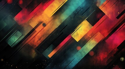 Naklejka premium Abstract design with vibrant color streaks and shapes