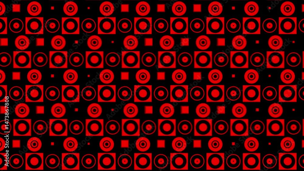 Poster this striking motion graphic animation features a minimalistic design of red and black geometric sha