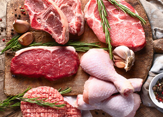 Fototapeta na wymiar Various of raw meat.