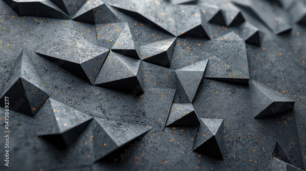 Poster 4k realistic 3d background showcases fragmented imagery with side angle view, presenting an abstract