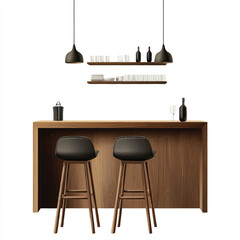 Fototapeta premium a bar stool next to a high kitchen island