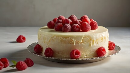cheesecake with raspberries