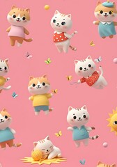 Obraz premium Pastel Purr-adise AI Generated