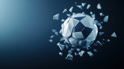 Obraz premium Geometric ball shattering into fragments.
