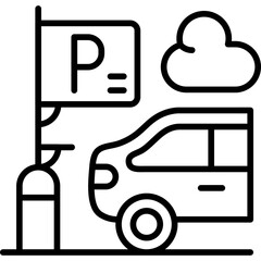 Car Parking Icon Vector Element