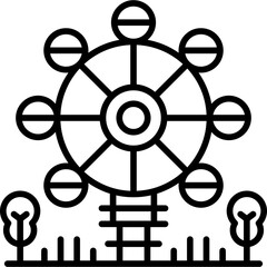 Obraz premium Ferris Wheel Icon Vector Element