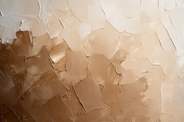 Abstract painting in muted tones of beige and taupe. Textured brushstrokes create a layered effect
