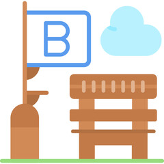 Bus Stop Icon Vector Element
