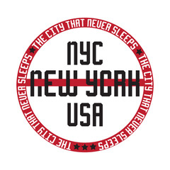 city that never sleeps new york city typography graphic print , Abstract fashion drawing and creative design for t-shirts,graphic tee, sweatshirt, cases, etc. Illustration in modern style for clothes