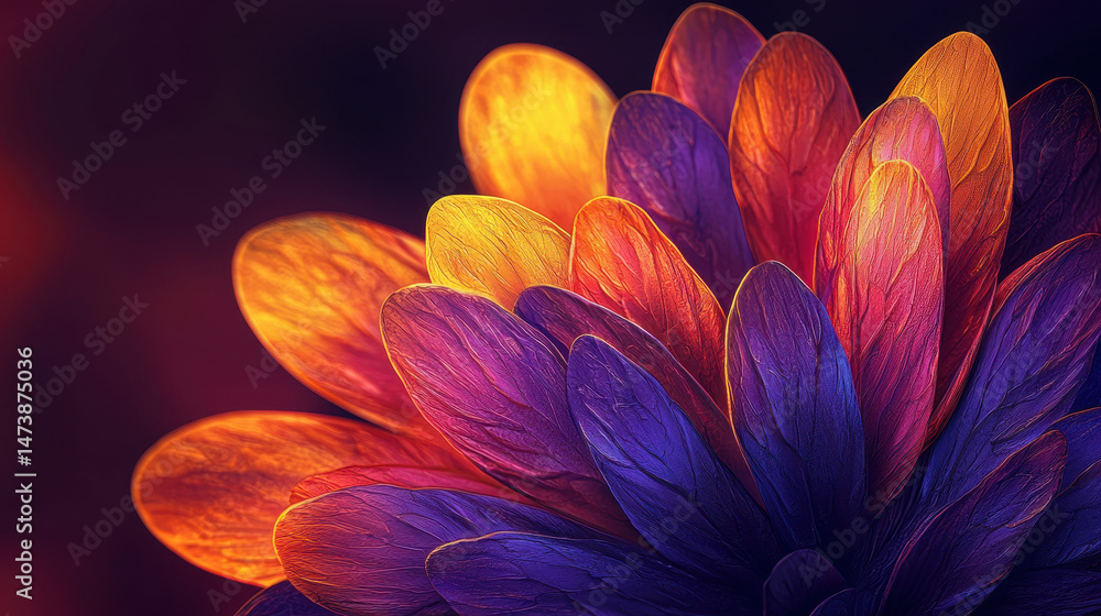 Aufkleber a vivid 3d floral abstraction displays realistic textures and a warm color palette, presented in 4k 