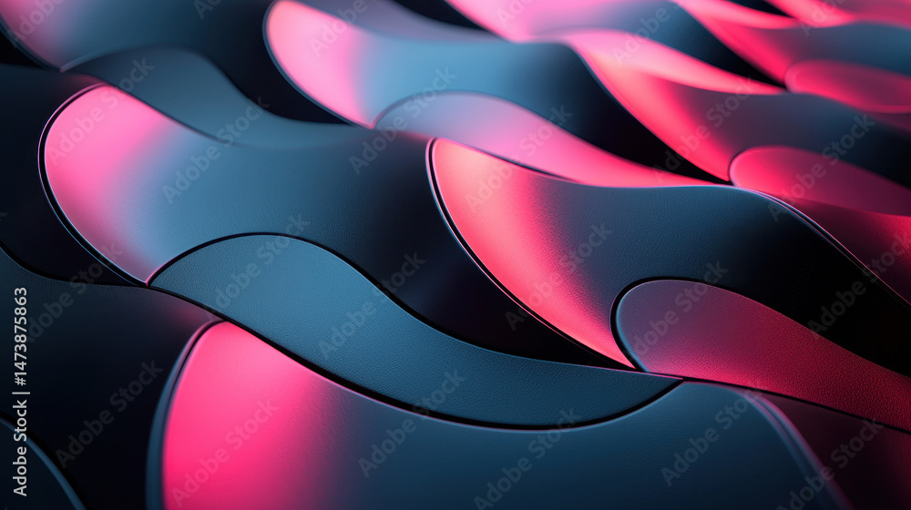 Poster A realistic 4K 3D background showcases expressive flowing patterns with side A lighting, creating a dynamic visual texture ideal for modern designs and presentations.