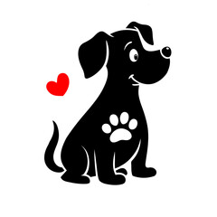 dog with heart