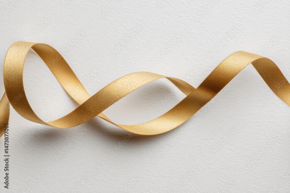 Poster decorative golden ribbon on a light background inviting personalized messages
