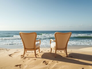 Coastal Serenity: Elegant Chairs on Dunes