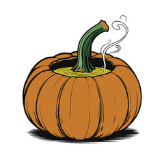 Orange pumpkin on a white background, perfect for Halloween, autumn, or Thanksgiving harvest decorations