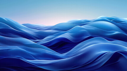 Elegant 3D waves create an impressive simplistic landscape with a realistic surface texture, presented in high resolution 4K and soft side angle lighting.