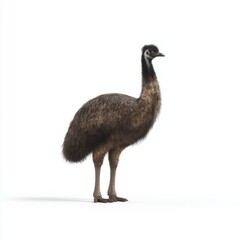 Calmly Emu on White Background
