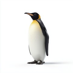 Fototapeta premium Emperor Penguin on White Background
