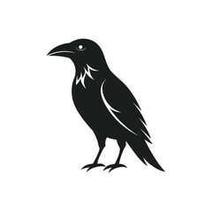 Obraz premium crow logo vector illustration isolated on white background