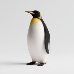 Fototapeta premium Majestic Emperor Penguin Standing on White Background