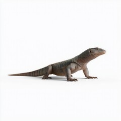 Obraz premium Standing Monitor Lizard on White Background